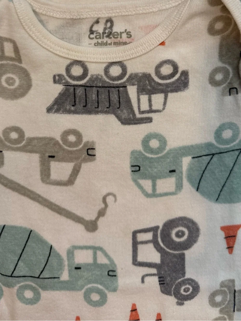 Carter's Gray & Yellow Construction Print One-Piece Bodysuit